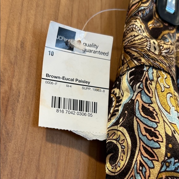 Worthington A-Line Skirt - Black, Gold, Blue Paisley - Picture 3 of 4